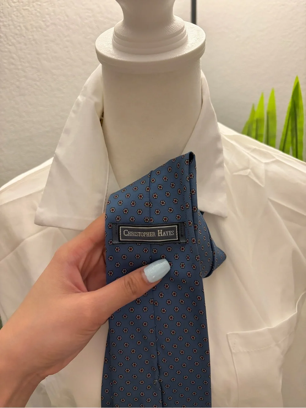 Blue Micro-Pattern Men's Tie